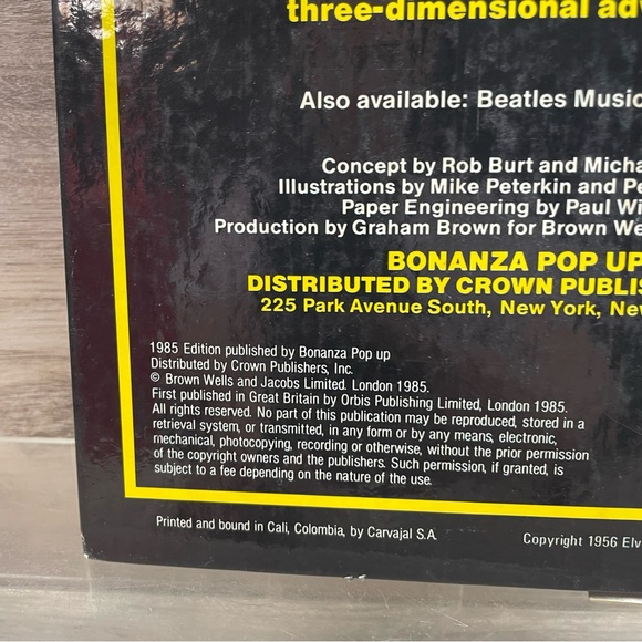 1985 Elvis Musical Pop Up Book By Bonanza 5 Double Pop-Ups (No music) - Picture 4 of 13